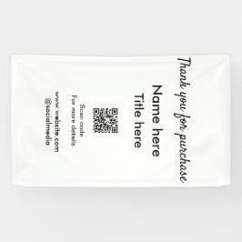Bedankt voor de aankoop naam hier scannen QR Spandoek