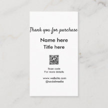 Bedankt voor de aankoop naam hier scannen QR