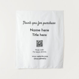 Bedankt voor de aankoop naam hier scannen QR Wandkleed