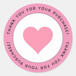 Bedankt voor de aankoop Pink Heart Circle Ronde Sticker