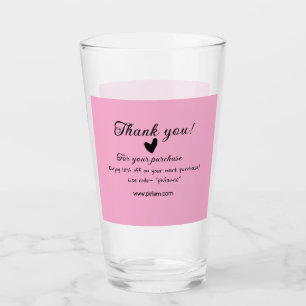 Bedankt voor de aankoop roze familie zakelijk deta glas