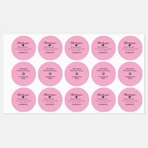 Bedankt voor de aankoop roze familie zakelijk deta labels