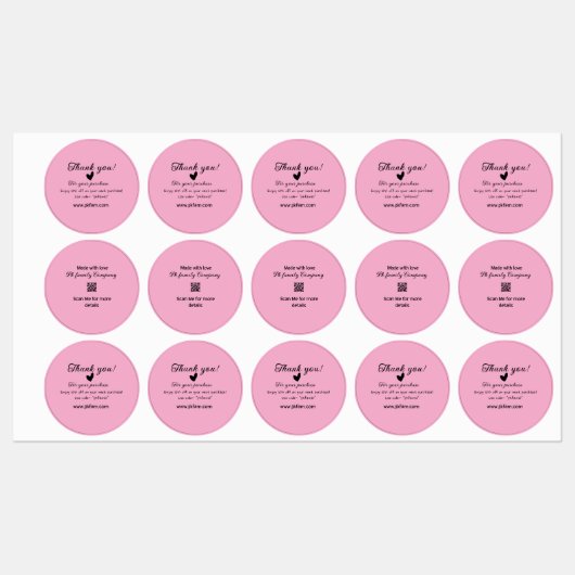 Bedankt voor de aankoop roze familie zakelijk deta labels (Vel)