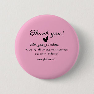 Bedankt voor de aankoop roze familie zakelijk deta ronde button 5,7 cm