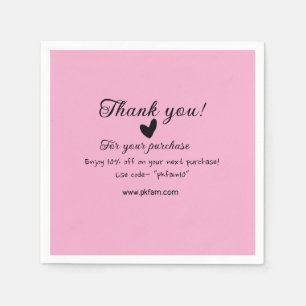 Bedankt voor de aankoop roze familie zakelijk deta servet