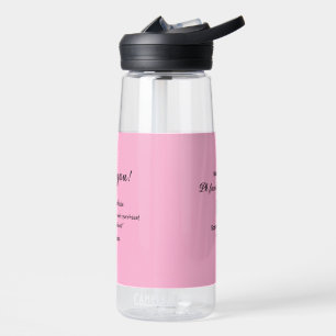 Bedankt voor de aankoop roze familie zakelijk deta waterfles