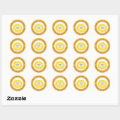 Bedankt voor de aankoop Smile Flower Circle Ronde Sticker (Vel)