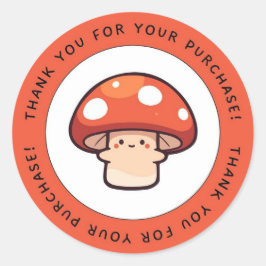 Bedankt voor de aankoop van Schattige Mushroom Cir Ronde Sticker