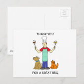 Bedankt voor de BBQ, Cartoon. Briefkaart (Voorkant / Achterkant)