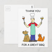 Bedankt voor de BBQ, Cartoon. Briefkaart (Voorkant / Achterkant)