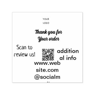 Bedankt voor de bestelling scan Review us business Zelfinktende Stempel