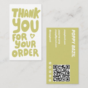 Bedankt voor de bestelling sociale pictogrammen QR Visitekaartje