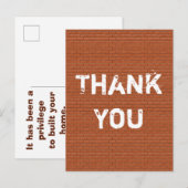 Bedankt voor de bouw van Customer Appreciation Bri Briefkaart (Voorkant / Achterkant)