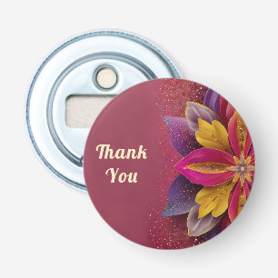 Bedankt voor de bruiloft button flesopener