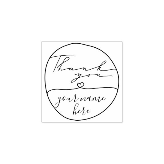 Bedankt voor de cirkel met de aangepaste naam 	rubberstempel (Afrduk)