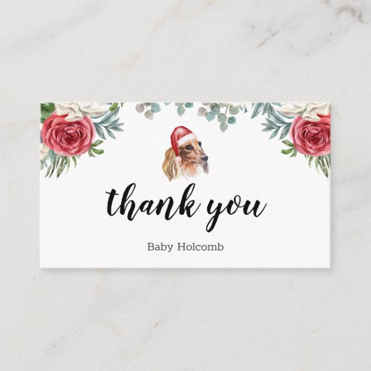Bedankt voor de Dachshund Waterverf Festive Informatiekaartje (Voorkant)