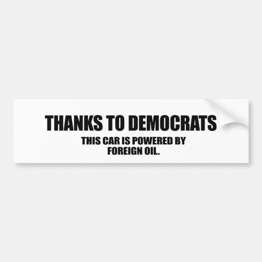 Bedankt voor de democraten bumpersticker (Voorkant)