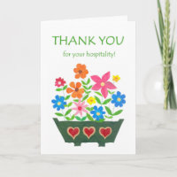 Bedankt voor de gastvrijheid Kaart - Flower Power