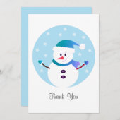 Bedankt voor de kerstsnowman Snowflakes (Voorkant / Achterkant)