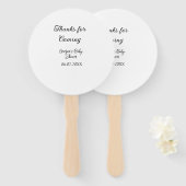 Bedankt voor de komst van het baby shower Modern S Handwaaier (Voorkant en achterkant)