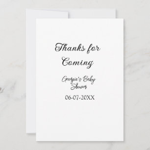 Bedankt voor de komst van het baby shower Modern S Kaart