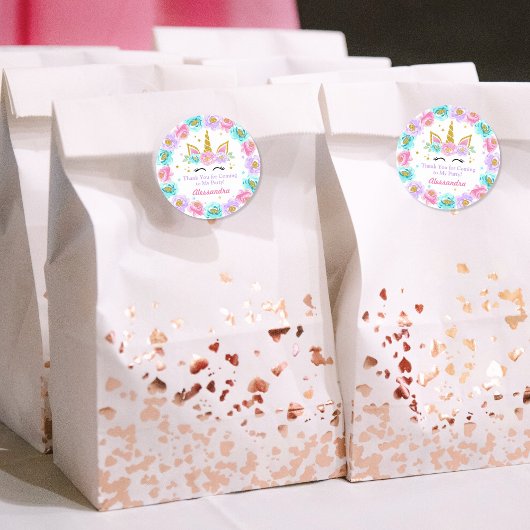 Bedankt voor de komst van Unicorn Ronde Sticker