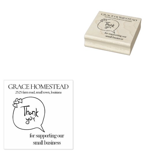 Bedankt voor de ondersteuning van Small Business A Rubberstempel (Gestempeld)