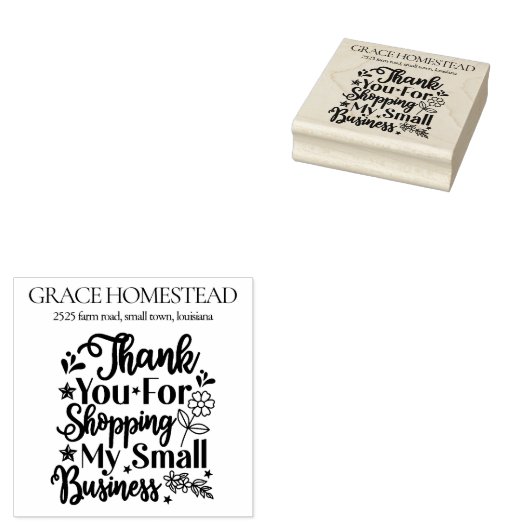 Bedankt voor de ondersteuning van Small Business A Rubberstempel (Gestempeld)