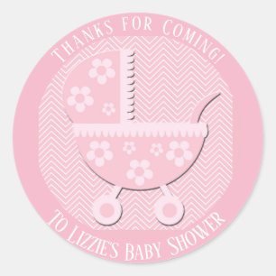 Bedankt voor de Sticker Roze Baby shower