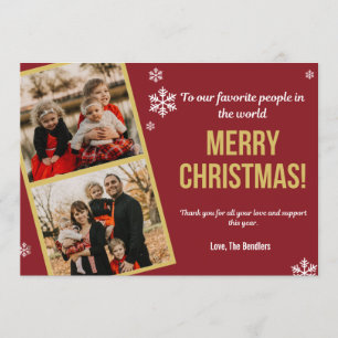 Bedankt voor de Support Multi Photo Christmas Kaar Kaart