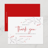 Bedankt voor de typografie van rode en grijze bloe (Voorkant / Achterkant)