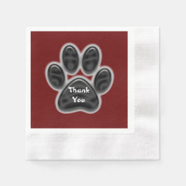 Bedankt voor de waardering van Black Paw Print Hon Servet