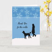 Bedankt voor de Walks Dog Walker Kaart (Gele Bloem)