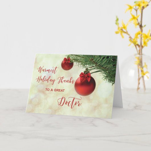 Bedankt voor Doctor Christmas Tree Ornament Kaart (Gele Bloem)