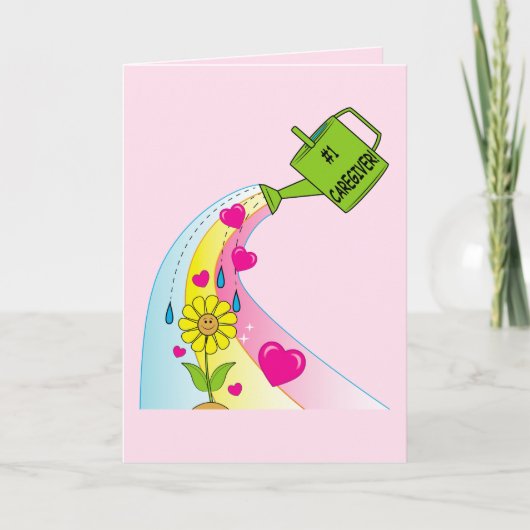 Bedankt voor een Caregiver Rainbow and Hearts (Voorkant)