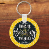 bedankt voor een geweldige bijengeschenk, Button Sleutelhanger (Voorkant)