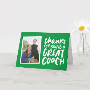 Bedankt voor een geweldige coach green dank u kaart