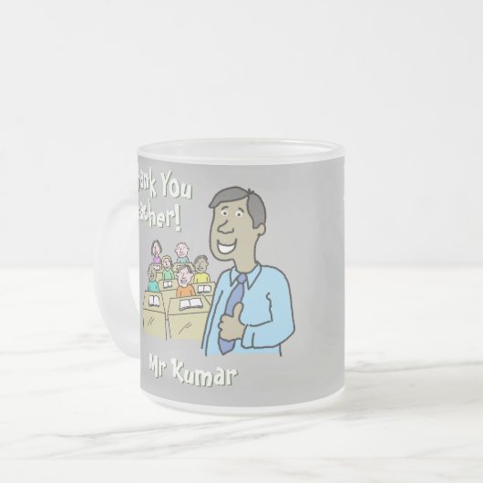 Bedankt voor een mannelijke leraar matglas koffiemok (Voorkant links)