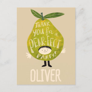 Bedankt voor een pear-fect feestje grappige perent briefkaart