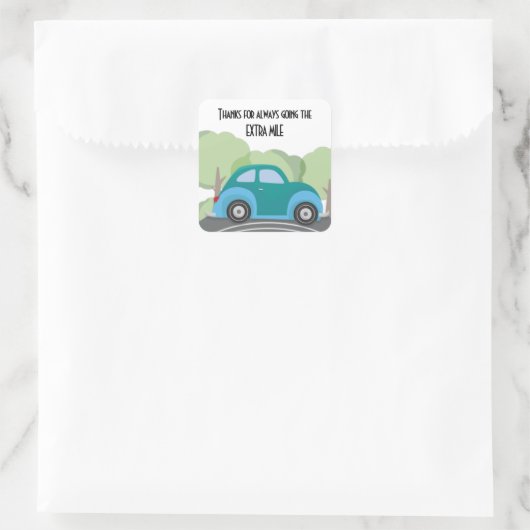 Bedankt voor extra chili vierkante sticker (Tas)