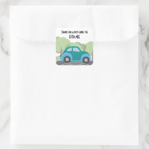 Bedankt voor extra chili vierkante sticker