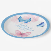 Bedankt voor fladderende Vlinders Verjaardag Papieren Bordje (Gekanteld)