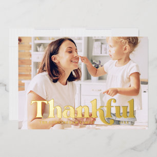 Bedankt voor gelukkige gelukkige dankzeggende Mode Folie Feestdagenkaart