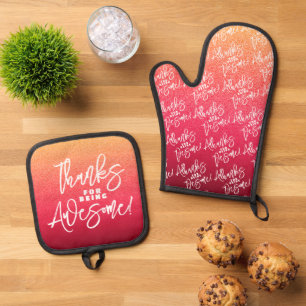 Bedankt voor Geweldige zijn! Wereld Compliment Day Ovenwant & Pannenlap Set
