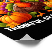 Bedankt voor Grateful Blessed Happy Thanksgiving T Poster (Hoek)