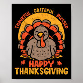 Bedankt voor Grateful Blessed Happy Thanksgiving T Poster (Voorkant)
