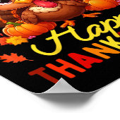 Bedankt voor Grateful Blessed Happy Thanksgiving T Poster (Hoek)