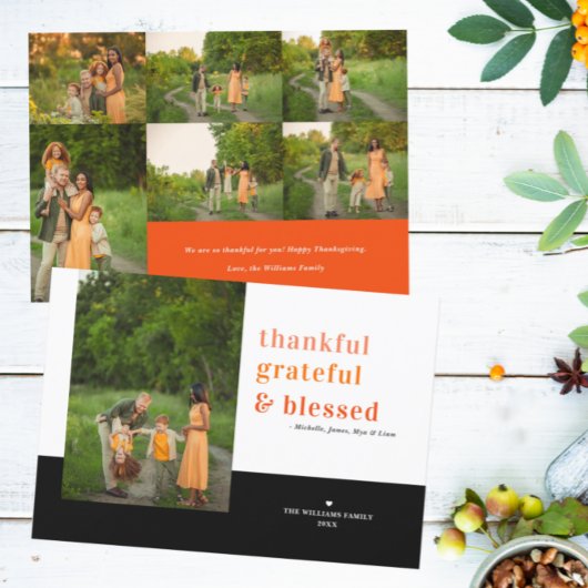 Bedankt voor Grateful Blessed Thanksgiving Fotokaa Kaart