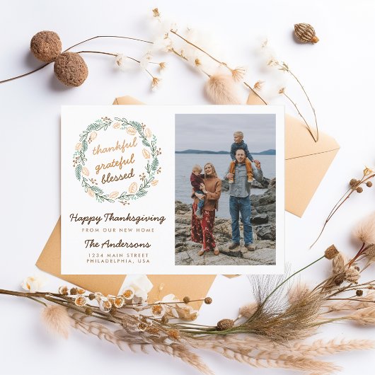 Bedankt voor Grateful Blessed Thanksgiving Moving Briefkaart