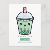 Bedankt voor groene en witte Waterverf Briefkaart (Voorkant)